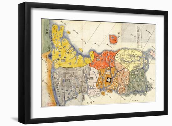 North and South Korea - Panoramic Map-Lantern Press-Framed Art Print