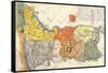 North and South Korea - Panoramic Map-Lantern Press-Framed Stretched Canvas