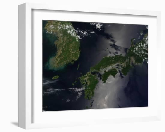 North and South Korea (Upper Left) as Well as the Japanese Island of Shikoku-Stocktrek Images-Framed Photographic Print