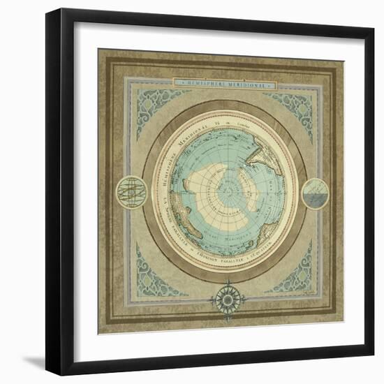 North and South Map II-Elizabeth Medley-Framed Art Print