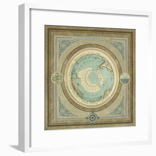 North and South Map II-Elizabeth Medley-Framed Premium Giclee Print