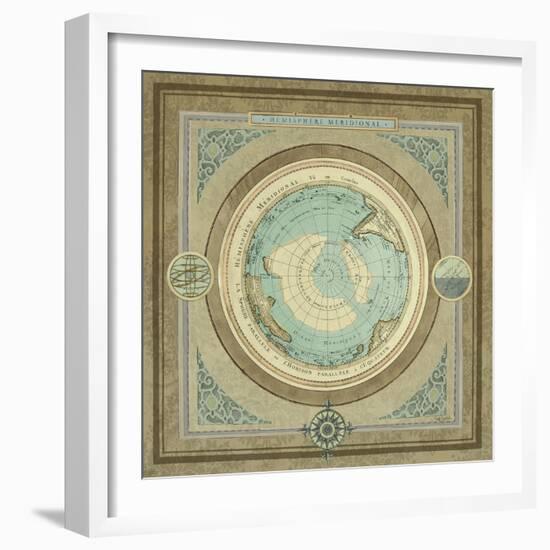 North and South Map II-Elizabeth Medley-Framed Premium Giclee Print