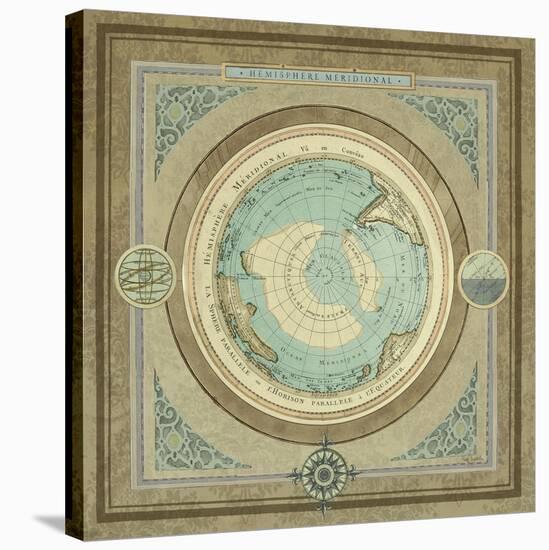 North and South Map II-Elizabeth Medley-Stretched Canvas