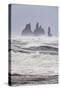 North Atlantic Coast During a Winter Storm with Heavy Gales. Reynisdrangar Sea Stacks-Martin Zwick-Stretched Canvas