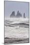 North Atlantic Coast During a Winter Storm with Heavy Gales. Reynisdrangar Sea Stacks-Martin Zwick-Mounted Photographic Print