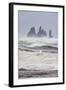 North Atlantic Coast During a Winter Storm with Heavy Gales. Reynisdrangar Sea Stacks-Martin Zwick-Framed Photographic Print