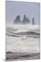 North Atlantic Coast During a Winter Storm with Heavy Gales. Reynisdrangar Sea Stacks-Martin Zwick-Mounted Photographic Print