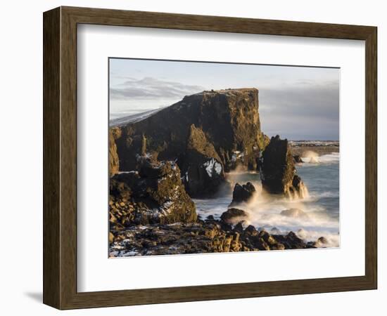 North Atlantic Coast During Winter Near Reykjanesviti and Valahnukur. Iceland-Martin Zwick-Framed Photographic Print