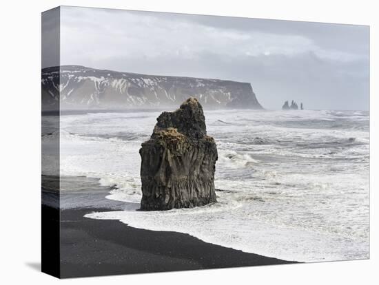 North Atlantic Coast Near Vik Y Myrdal During a Winter Storm with Heavy Gales-Martin Zwick-Stretched Canvas