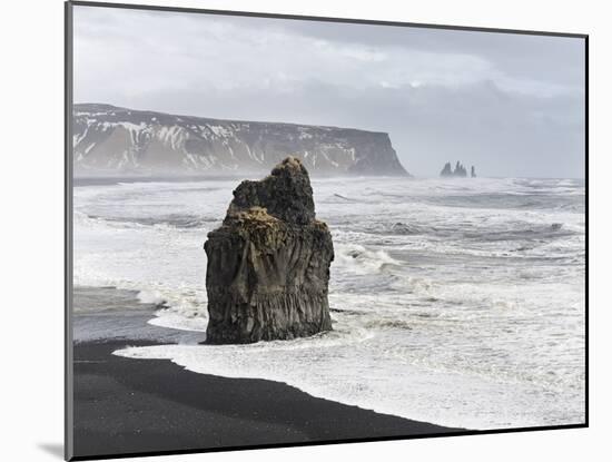 North Atlantic Coast Near Vik Y Myrdal During a Winter Storm with Heavy Gales-Martin Zwick-Mounted Photographic Print