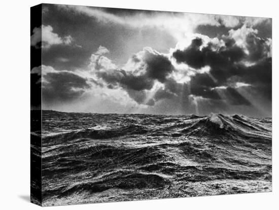 North Atlantic Wave Whipped High in a Midwinter Squall-William Vandivert-Stretched Canvas