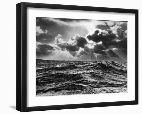 North Atlantic Wave Whipped High in a Midwinter Squall-William Vandivert-Framed Photographic Print