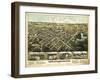 North Attleboro, Massachusetts - Panoramic Map-Lantern Press-Framed Art Print