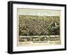 North Attleboro, Massachusetts - Panoramic Map-Lantern Press-Framed Art Print