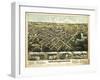 North Attleboro, Massachusetts - Panoramic Map-Lantern Press-Framed Art Print