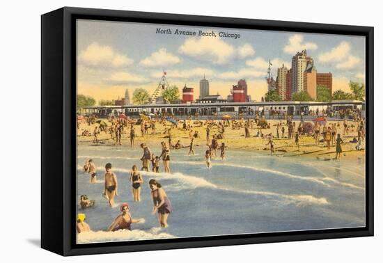 North Avenue Beach, Chicago, Illinois-null-Framed Stretched Canvas