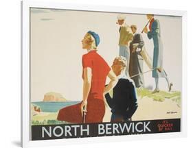 North Berwick Poster-Andrew Johnson-Framed Giclee Print