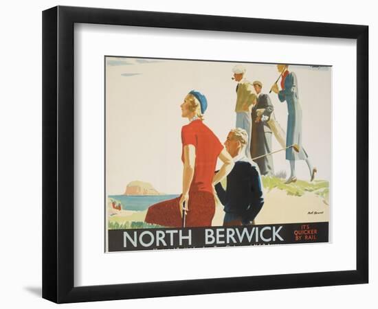 North Berwick Poster-Andrew Johnson-Framed Premium Giclee Print