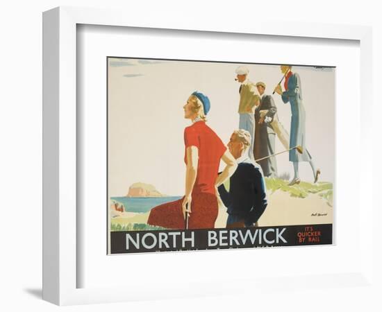 North Berwick Poster-Andrew Johnson-Framed Giclee Print