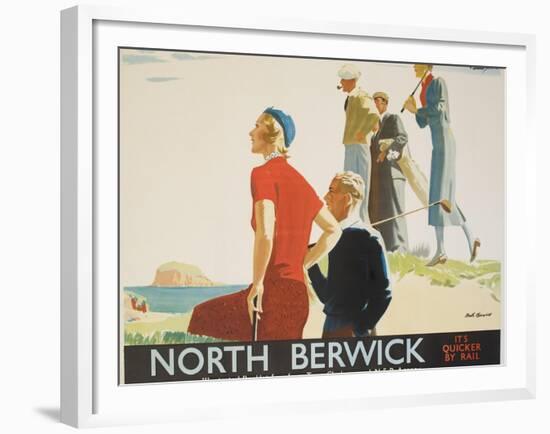 North Berwick Poster-Andrew Johnson-Framed Giclee Print