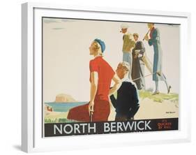 North Berwick Poster-Andrew Johnson-Framed Giclee Print