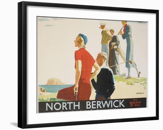 North Berwick Poster-Andrew Johnson-Framed Giclee Print