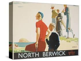North Berwick Poster-Andrew Johnson-Stretched Canvas
