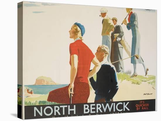 North Berwick Poster-Andrew Johnson-Stretched Canvas