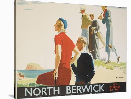 North Berwick Poster-Andrew Johnson-Stretched Canvas