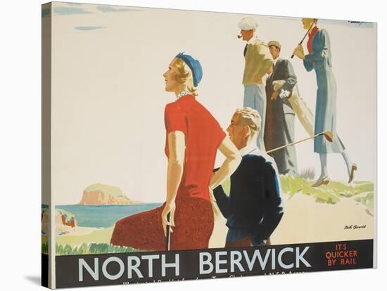 North Berwick Poster-Andrew Johnson-Stretched Canvas