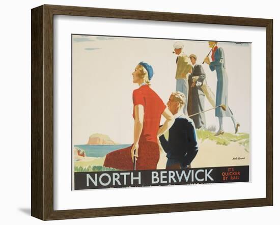 North Berwick Poster-Andrew Johnson-Framed Giclee Print