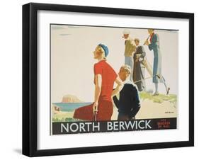 North Berwick Poster-Andrew Johnson-Framed Giclee Print