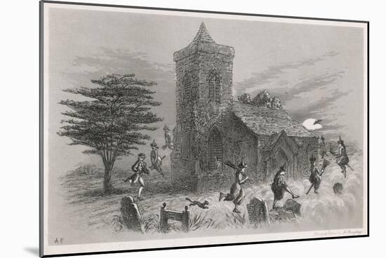 North Berwick Witches: Dr. Fian and Companions Fly Round a Church as They Confess to King James Vi-F. Armytage-Mounted Art Print