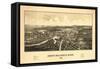 North Billerica, Massachusetts - Panoramic Map-Lantern Press-Framed Stretched Canvas