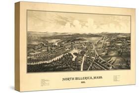 North Billerica, Massachusetts - Panoramic Map-Lantern Press-Stretched Canvas