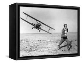 NORTH BY NORTHWEST, 1959 directed by ALFRED HITCHCOCK Cary Grant (b/w photo)-null-Framed Stretched Canvas