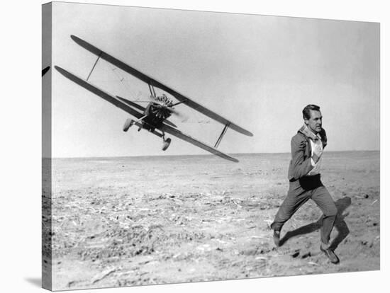 NORTH BY NORTHWEST, 1959 directed by ALFRED HITCHCOCK Cary Grant (b/w photo)-null-Stretched Canvas