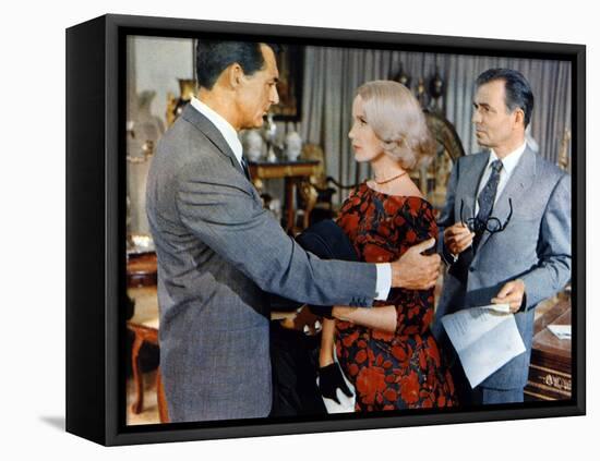 NORTH BY NORTHWEST, 1959 directed by ALFRED HITCHCOCK Cary Grant, Eva Marie Saint and James Mason (-null-Framed Stretched Canvas