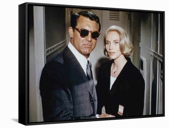 NORTH BY NORTHWEST, 1959 directed by ALFRED HITCHCOCK Cary Grant / Eva Marie Saint (photo)-null-Framed Stretched Canvas