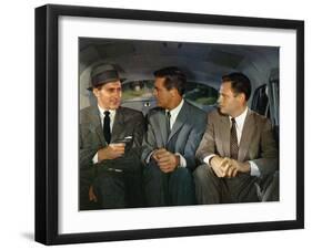 NORTH BY NORTHWEST, 1959 directed by ALFRED HITCHCOCK Robert Ellenstein /Cary Grant and Adam Willia-null-Framed Photo