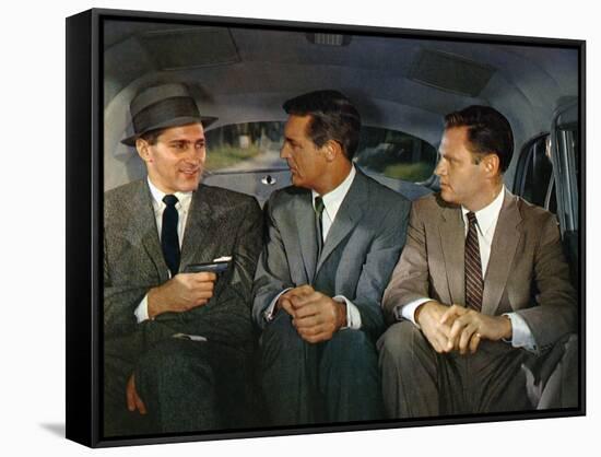 NORTH BY NORTHWEST, 1959 directed by ALFRED HITCHCOCK Robert Ellenstein /Cary Grant and Adam Willia-null-Framed Stretched Canvas