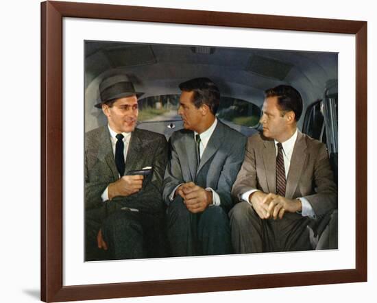 NORTH BY NORTHWEST, 1959 directed by ALFRED HITCHCOCK Robert Ellenstein /Cary Grant and Adam Willia-null-Framed Photo