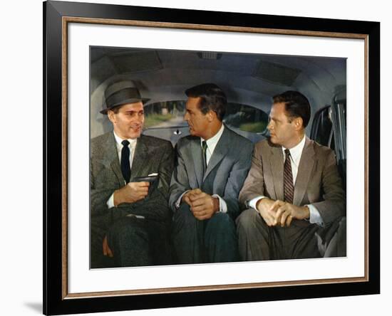 NORTH BY NORTHWEST, 1959 directed by ALFRED HITCHCOCK Robert Ellenstein /Cary Grant and Adam Willia-null-Framed Photo