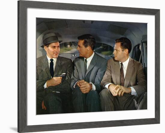 NORTH BY NORTHWEST, 1959 directed by ALFRED HITCHCOCK Robert Ellenstein /Cary Grant and Adam Willia-null-Framed Photo