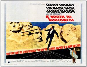 North by Northwest, Cary Grant, Alfred Hitchcock on 1966 Poster Art, 1959