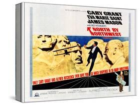 North by Northwest, Cary Grant, Alfred Hitchcock on 1966 Poster Art, 1959-null-Stretched Canvas