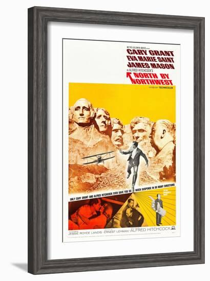 North by Northwest, Cary Grant, Eva Marie Saint, Alfred Hitchcock, 1959-null-Framed Art Print