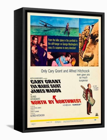 North by Northwest, Cary Grant, Eva Marie Saint, Director Alfred Hitchcock (Bottom), 1959-null-Framed Stretched Canvas