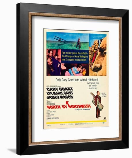 North by Northwest, Cary Grant, Eva Marie Saint, Director Alfred Hitchcock (Bottom), 1959-null-Framed Art Print