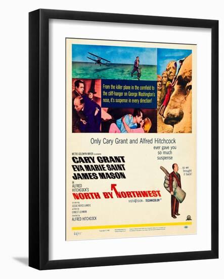 North by Northwest, Cary Grant, Eva Marie Saint, Director Alfred Hitchcock (Bottom), 1959-null-Framed Art Print